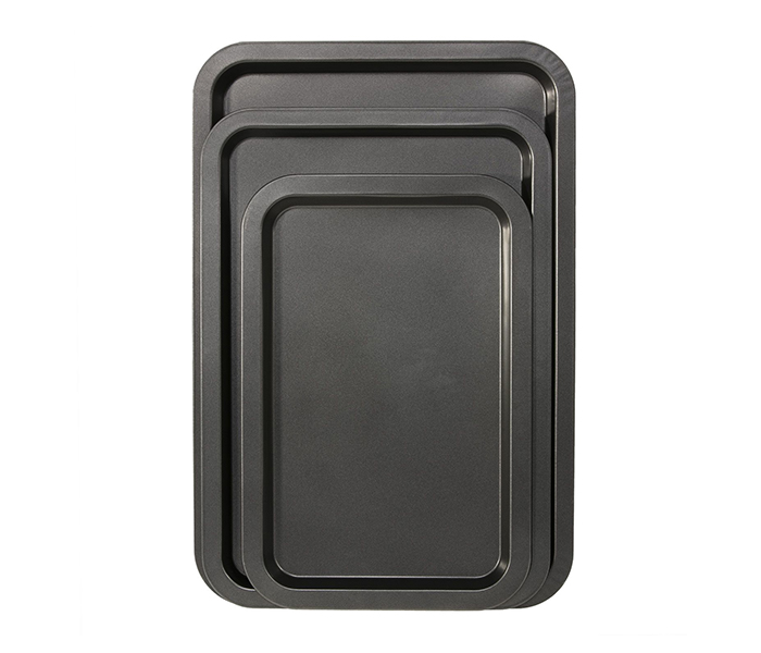 Royalford RFU9068 Non-Stick Baking Tray Cookie Set - 3 Pieces, Black - Zoom Image 4