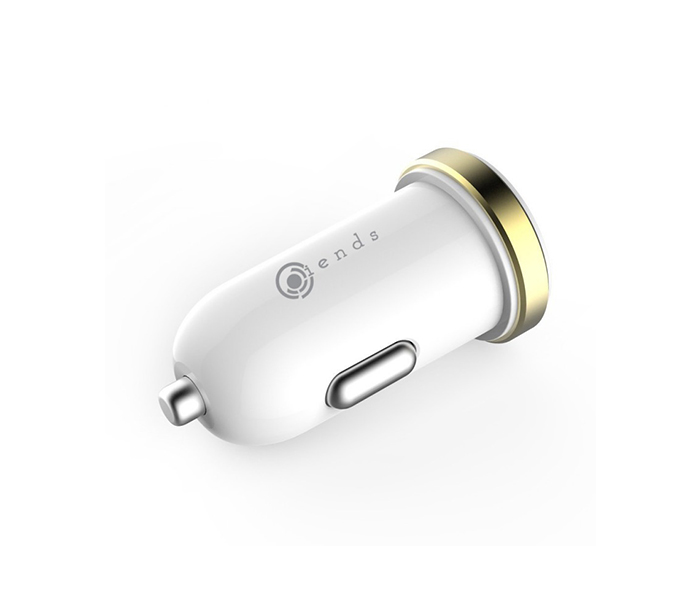 iends IE-AD498 Dual Port USB Car Charger - White - Zoom Image 2