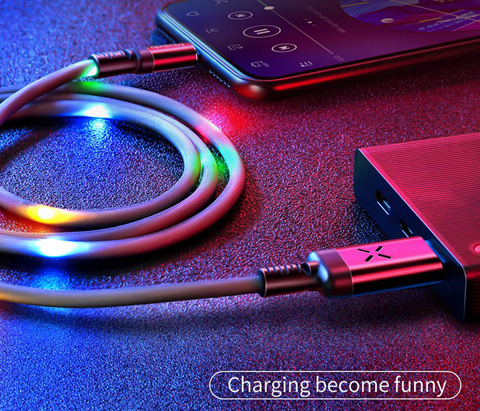 Mcdodo CA-5841 1m X Series Lightning Cable with Volume Controled Dancing LED - Black - Zoom Image 5