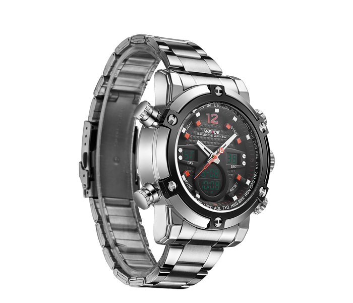 Weide WH-5205MB Analog and LCD Digital Watch Silver and Red - Zoom Image 2