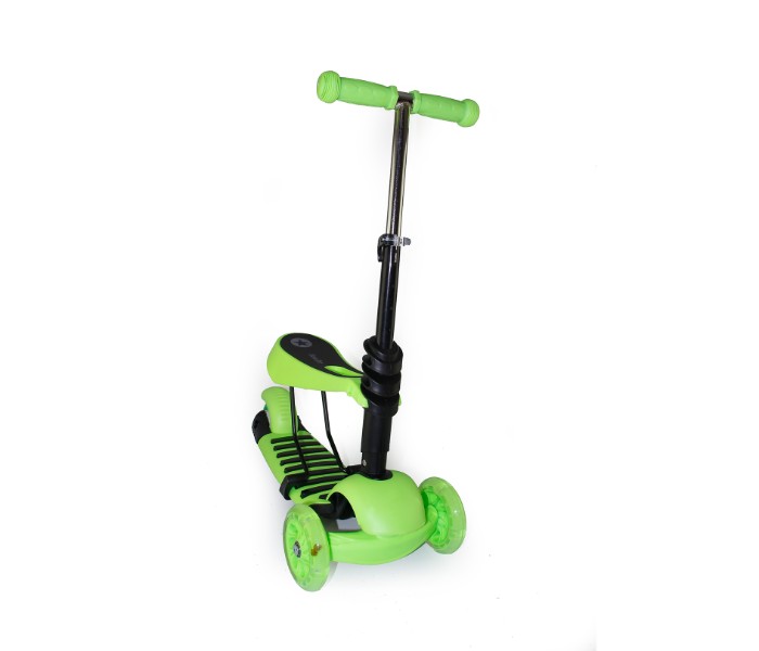 MIC 4109C 3-in-1 Kids 3-Wheel Mini Kick Scooter with Adjustable Handle T-Bar and Seat Green - Zoom Image 1