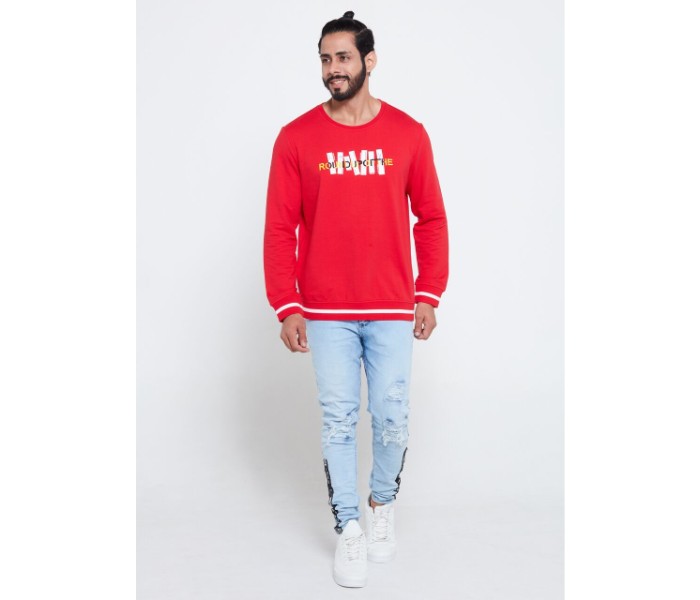 Petro OU10035 Solid Crew Neck Sweat Shirt L-Red - Zoom Image 4