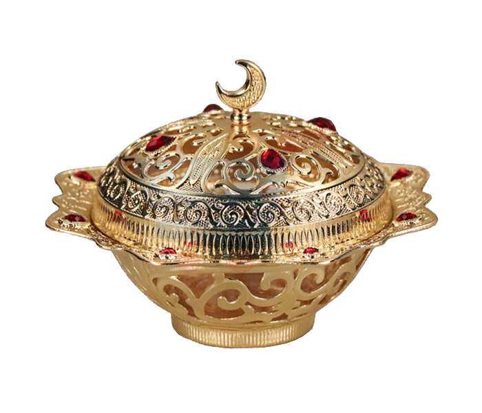 Royalford RF8360 Vintage Dates Bowl with Lid - Gold - Zoom Image