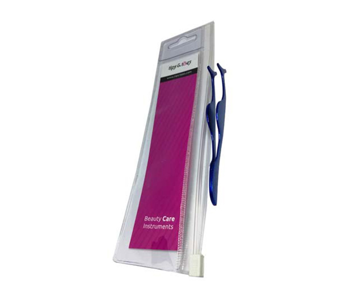 Tips & Toes TT-036BL Stainless Steel Eyelash Tweezers - Blue - Zoom Image 3