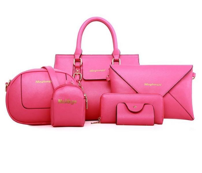 Elegant Women Shoulder Bag Set of 6 Piece 32085 Pink - Zoom Image