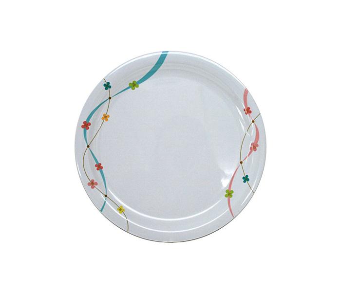 Royalford RF7100 Melamine Ware 11-inch Rainbow Thai Round Plate - White - Zoom Image