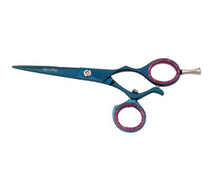 Tips & Toes TT-605 Stainless Steel Professional Barber Razor Shears, Blue Titanium Coated - Zoom Image 3