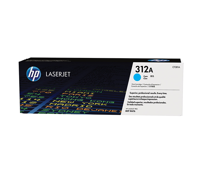 HP 312A Original LaserJet Toner Cartridge - Cyan (CF381A) - Zoom Image