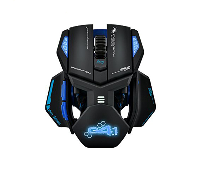 Dragon War G4 Phantom 9500 DPI Laser Gaming Mouse with Macro - Blue - Zoom Image 6