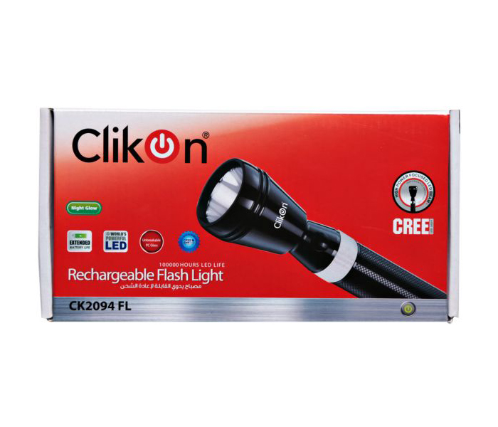 Clikon CK2094 Rechargeable LED Flash Light - Black - Zoom Image 2