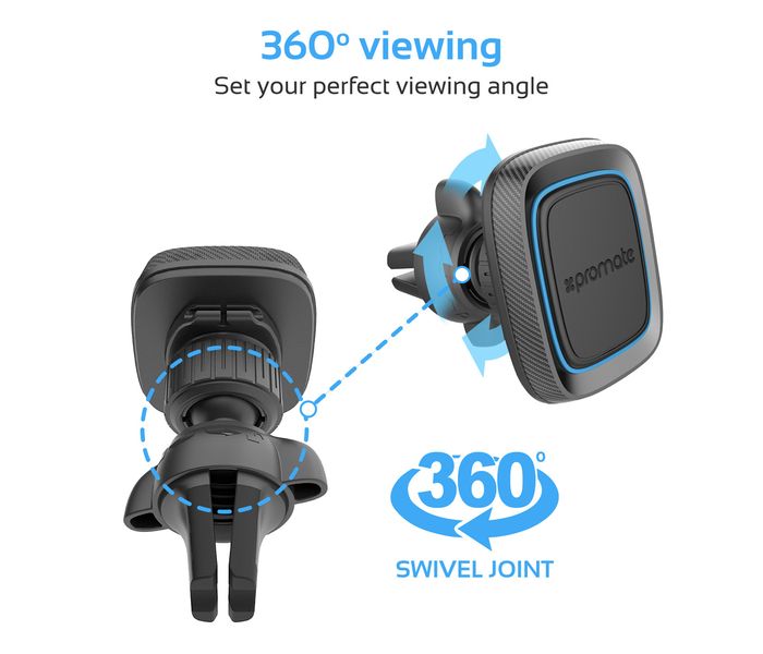 Promate Airgrip-1 Anti-Slip Magnetic Car AC Vent Smartphone Mount with Stron Grip - Blue - Zoom Image 3