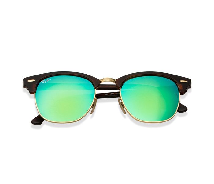 Ray-Ban RB3016-1145/19-51 Square Havana Frame & Flash Green Mirrored Sunglasses for Men - Zoom Image 1