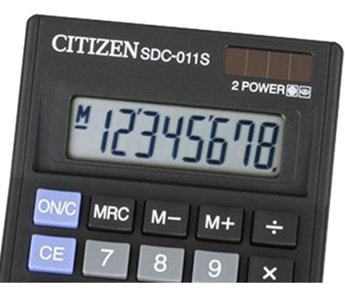 Citizen CTZ SDC 011 8 Digit Basic Calculator Black - Zoom Image 2