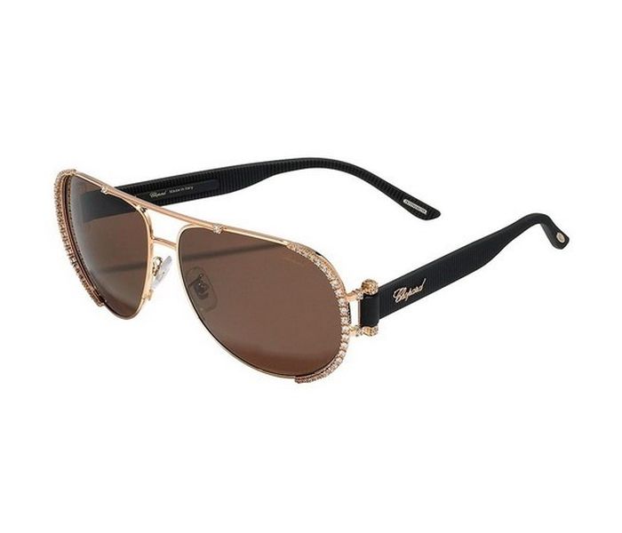 Chopard SCHA66S 08FC Oval Copper Gold Frame & Brown Mirrored Sunglasses for Women - Zoom Image