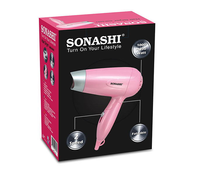 Sonashi SHD-5001 Travel Hair Dryer, Pink - Zoom Image 3