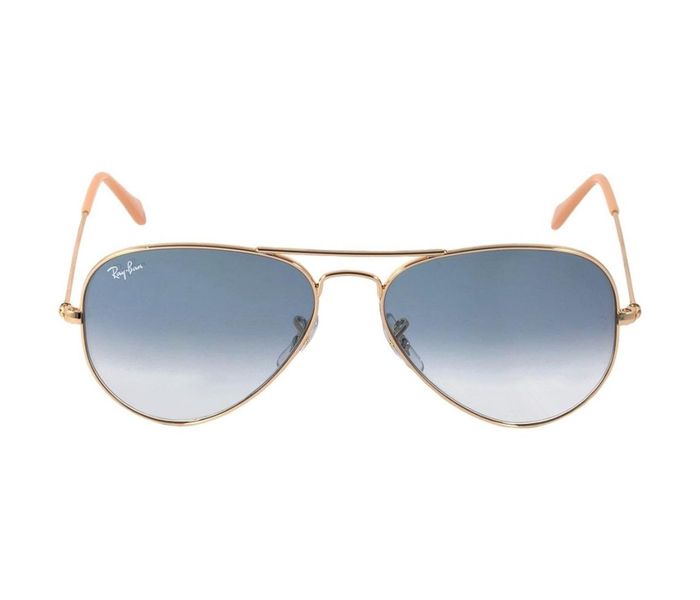 Ray-Ban 0RB3025-001/3F58 Pilot Gold Frame & Light Blue Gradient Mirrored Sunglasses for Women - Zoom Image 1