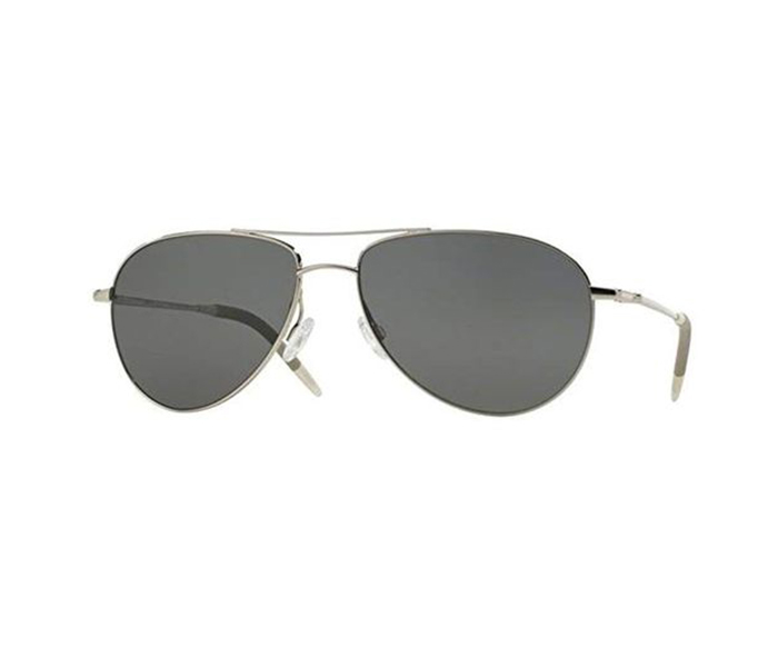 Oliver Peoples 1002S 5036K8 Aviator Silver Frame & Black Mirrored Sunglasses for Unisex - Zoom Image