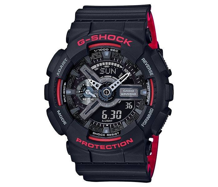 Casio G Shock GA-110HR-1ADR Mens Analog and Digital Watch Black and Red - Zoom Image