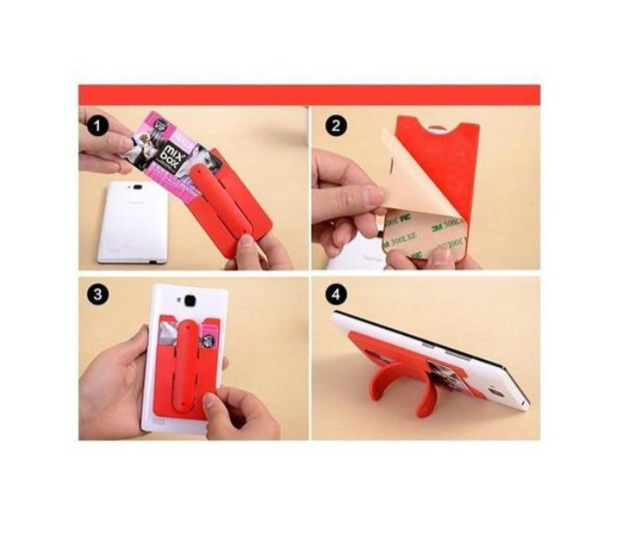 Touch C Adhesive Unique One Touch Stand and Card Holder for All Smartphones and Tablets CH7568 Multicolor - Zoom Image 1