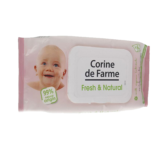 Corine de Farme N23593367A 62 Pieces Baby Fresh & Natural Wipes - Zoom Image 2