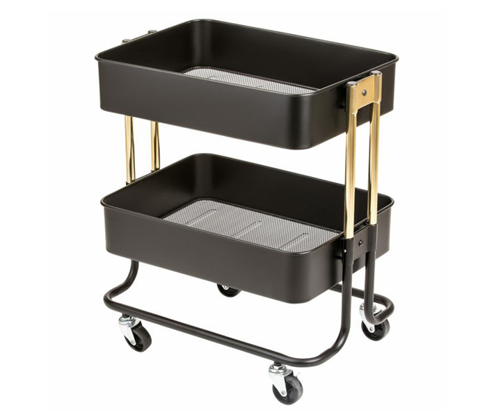 Royalford RF9211 Storage Home Rack With Wheel - Black & Gold - Zoom Image 2