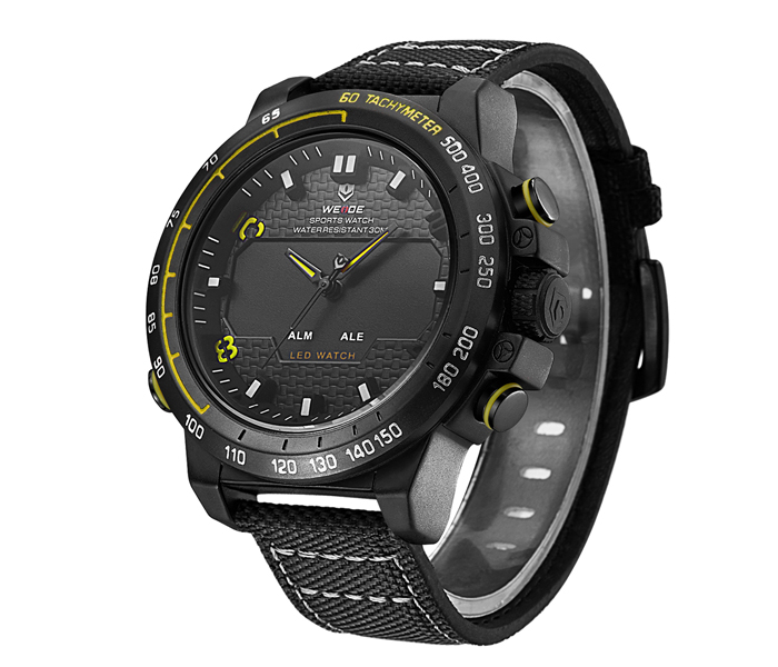 Weide WH-6102LB Analog and LED Digital Watch Yellow and Black - Zoom Image 2