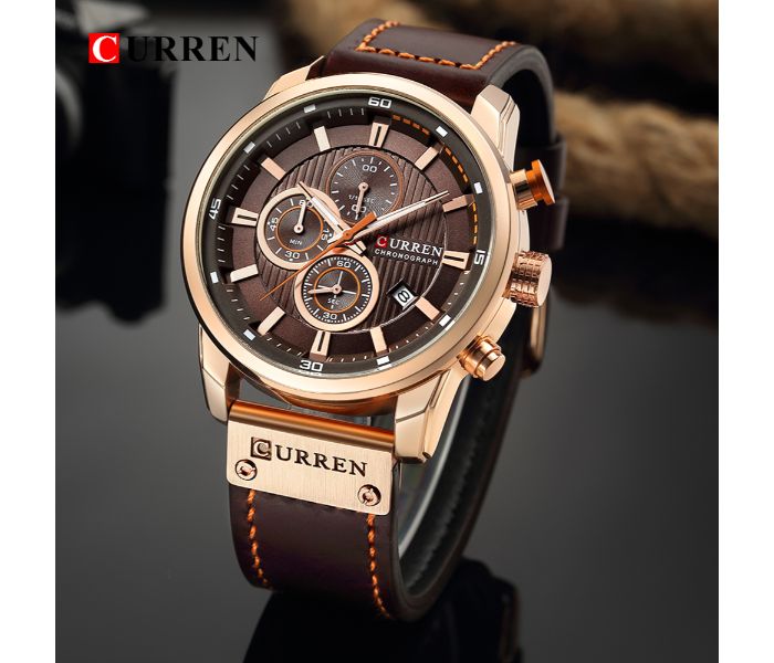 Curren 8291 Analog Sports Watch For Men Coffee - Zoom Image 1