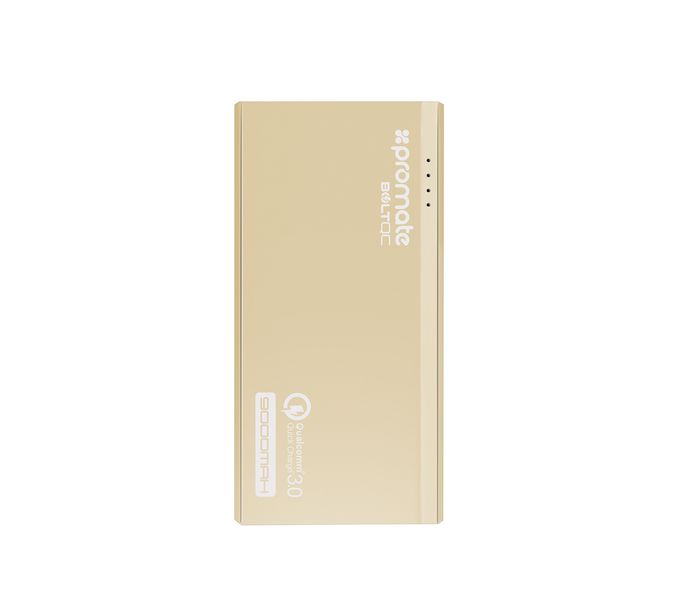 Promate Bolt Quick Charge 9000 mAh 3.0 Dual Port Portable Charger Power Bank, Gold - Zoom Image 7