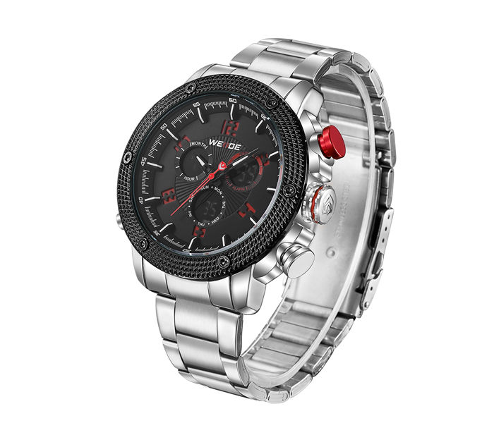 Weide WH-5206MB Analog and LCD Digital Watch Silver and Red - Zoom Image 3