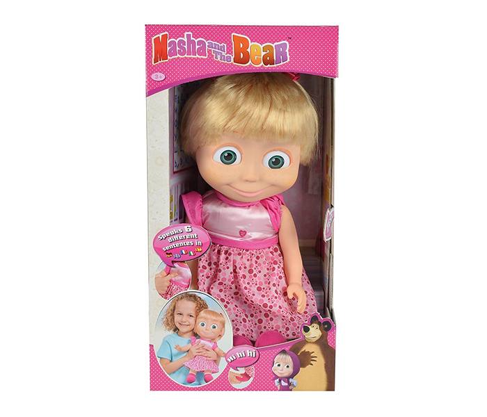 Simba 9307645 50 Cm Masha and The Bear Tickle Me Functional Doll - Pink - Zoom Image 1