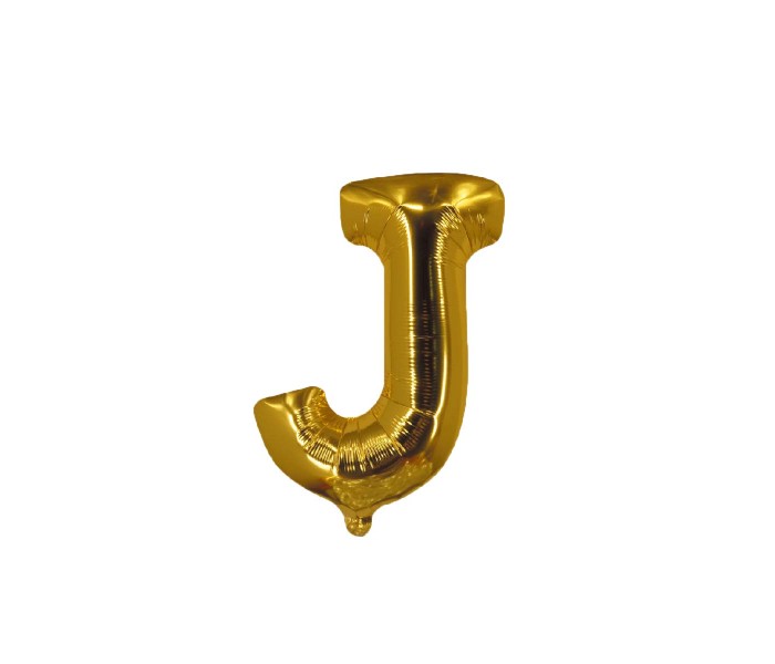 Party Time J-G-803409 Letter J 16 Inch Foil Balloon Gold - Zoom Image