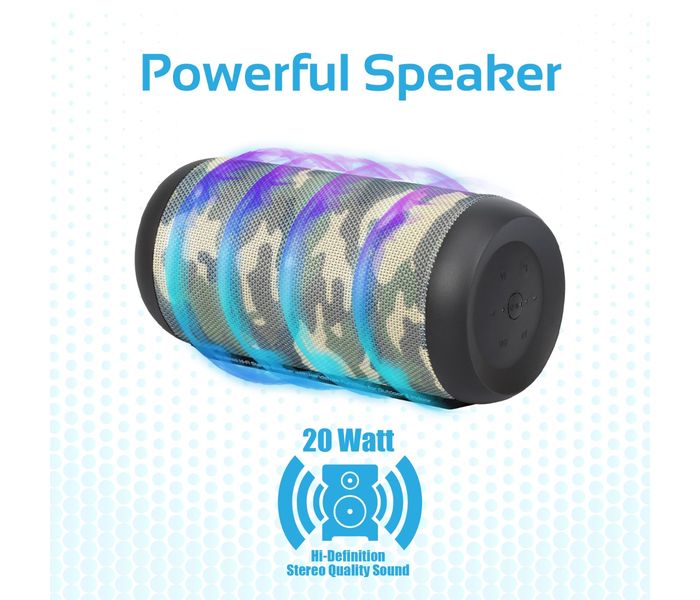 Promate Silox Wireless Hi-Fi Stereo Speaker with Handsfree Function for Outdoor & Indoor - Camouflage - Zoom Image 2