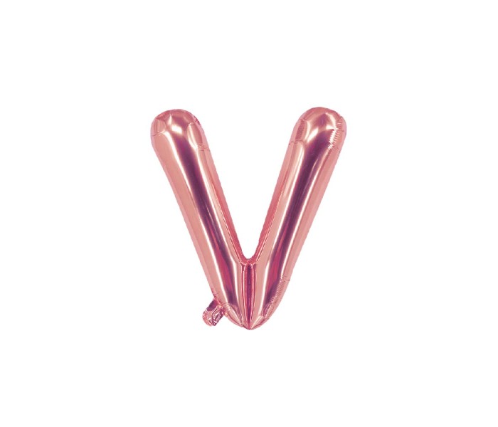 Party Time V-RG-803409 Letter V 16 Inch Foil Balloon Rose Gold - Zoom Image