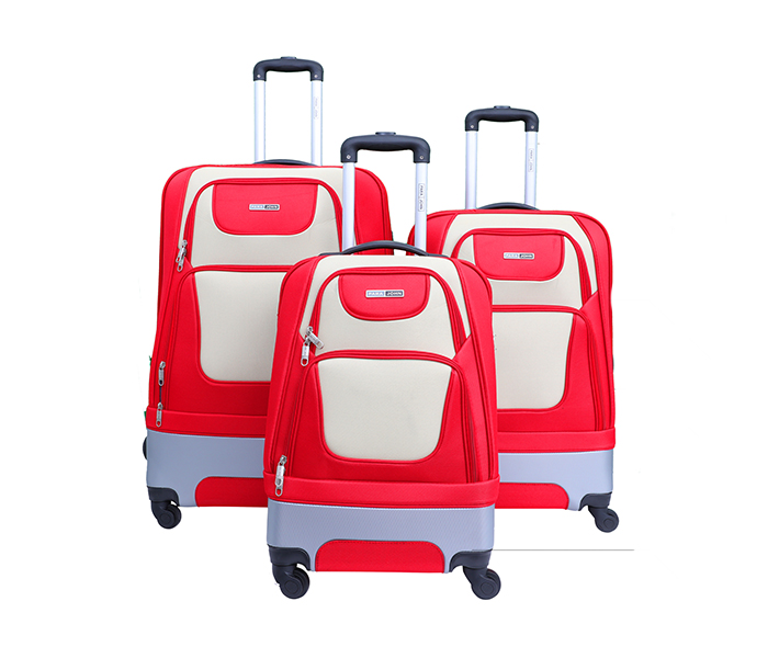 Para John PJTR3114R Trolley Bag Set of 3 Pieces - Red - Zoom Image