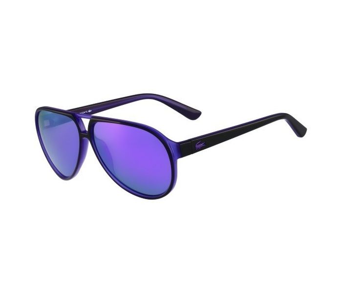 Lacoste L714S 005 Oval Black & Violet Frame and Violet Mirrored Sunglasses for Unisex - Zoom Image