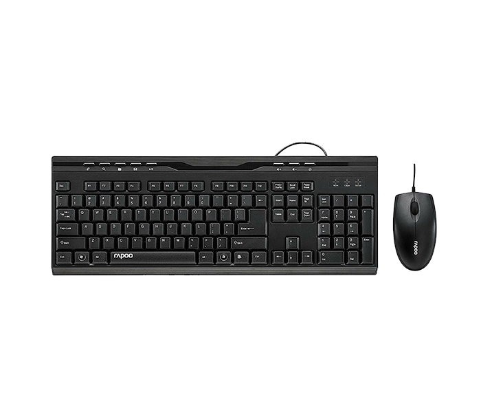 Rapoo NX1710 Combo Wired Optical Mouse & Keyboard - English, Black 16470 - Zoom Image 5