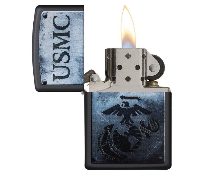 Zippo 28744 Usmc Lighter Black & Aluminum - Zoom Image 1