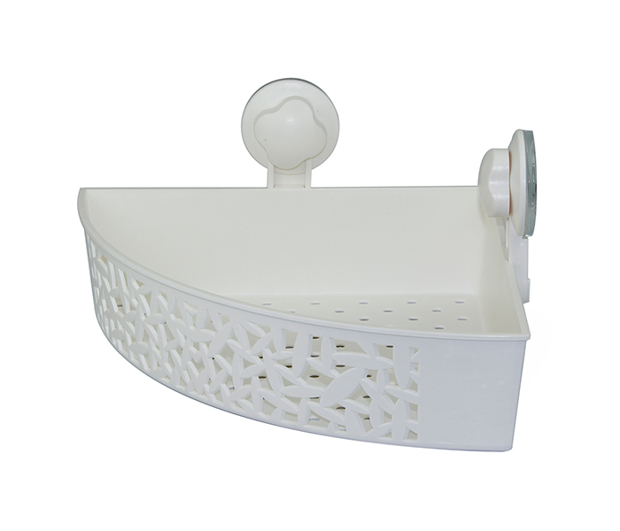 Taqdeer 7086 Bathroom Storage Corner Rack - White - Zoom Image 1