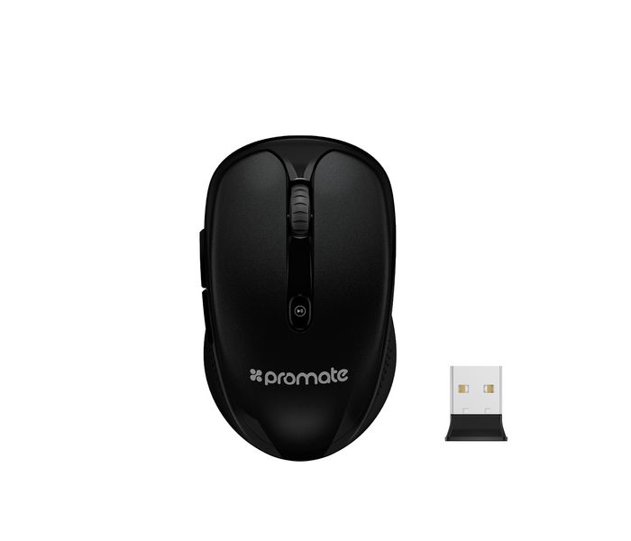 Promate Clix-4 2.4Ghz Multimedia Wireless Optical Mouse with USB Adapter, Black - Zoom Image 9