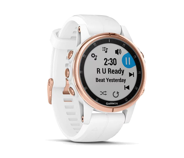 Garmin 010-01987-07 Fenix 5S Plus Smartwatch - Sapphire Rose Gold-tone with White Band - Zoom Image 2