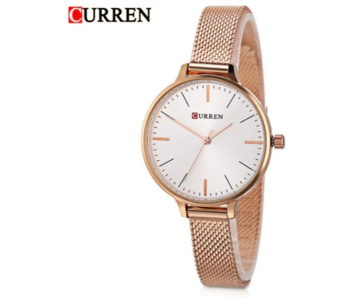 Curren 9022 Stainless Steel Analog Quartz Watch For Women Silver and Rose gold - Zoom Image 2