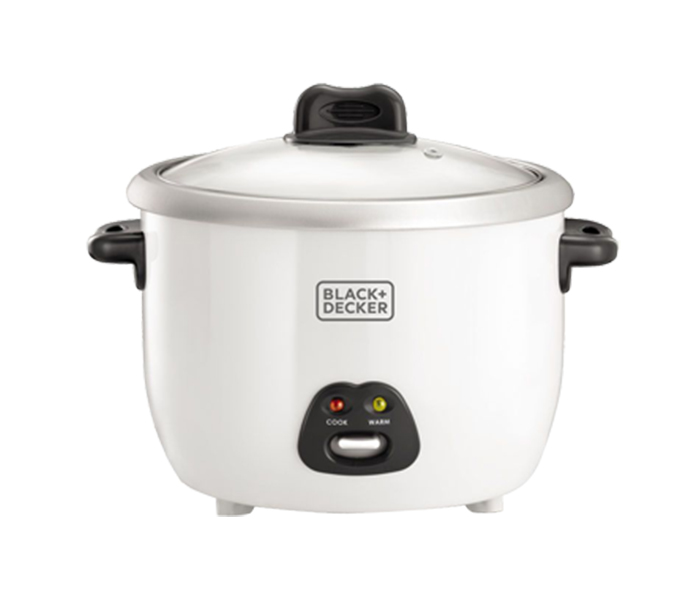 Black and Decker RC1850-B5 1.8 Litre Rice Cooker with Glass Lid - White - Zoom Image