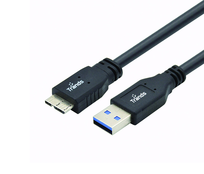 Trands TR-CA258 USB 3.0 A Male to Micro B Male Cable - Black - Zoom Image 2