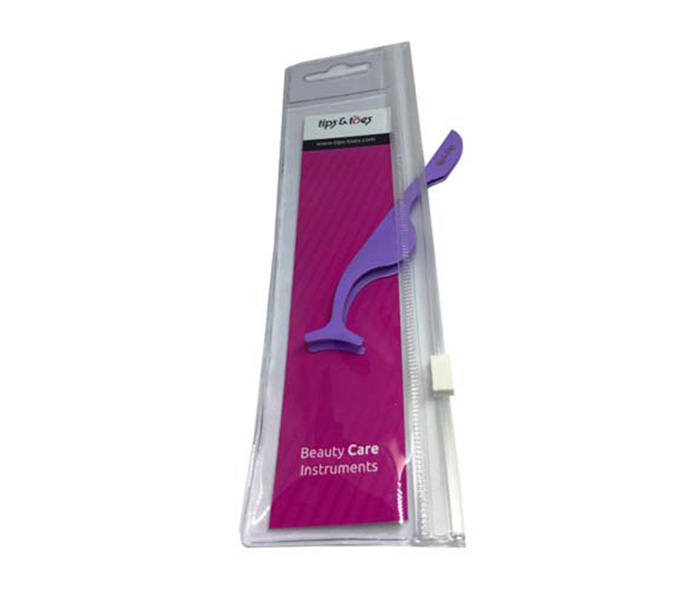 Tips & Toes TT-036PL Stainless Steel Eyelash Tweezers - Purple - Zoom Image 1