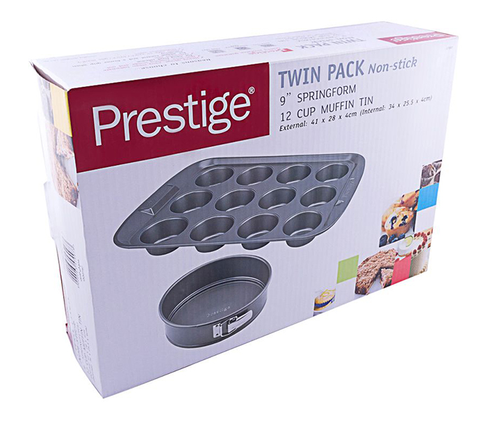 Prestige PR57997 12-Cup Muffin Pan & Springform Bakeware Twin Set - Black - Zoom Image 1