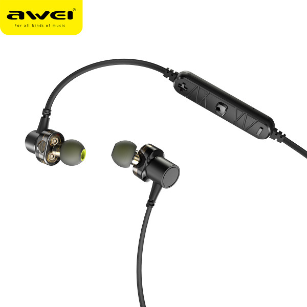 Awei X660BL Awei 4D Stereo Surround Sound Bluetooth Wireless Earphone - Black - Zoom Image 4