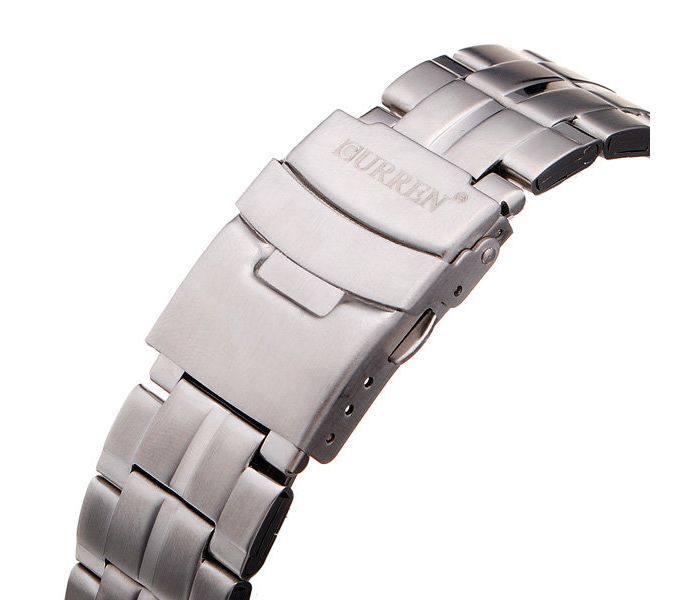 Curren 8148 Stainless Steel Watch For Men Silver And White - Zoom Image 3