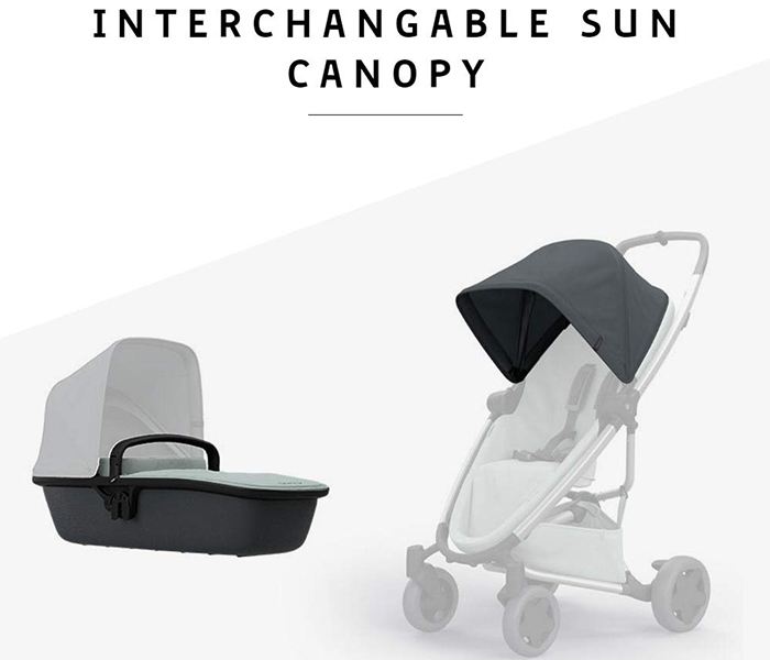 Quinny 1505622000 Zap Lux Carrycot - Grey On Graphite - Zoom Image 3