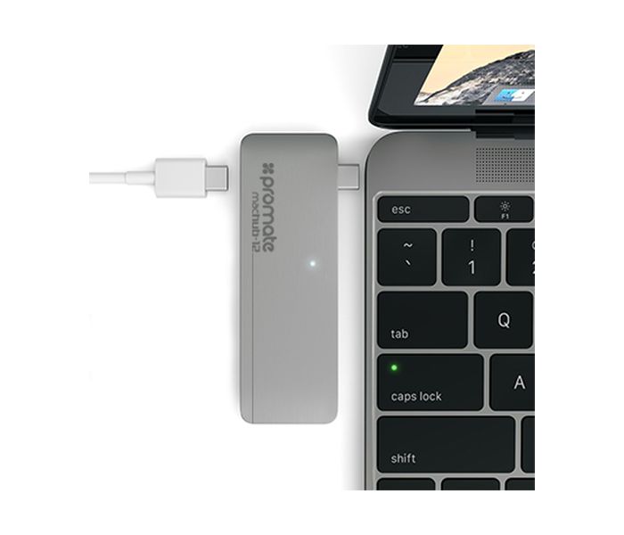 Promate Machub-12 USB TYPE-C HUB, Grey - Zoom Image 1