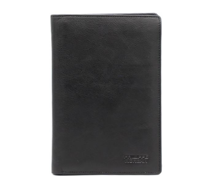 Philippe Morgan PP422 Unisex Leather Passport Wallet Black - Zoom Image 4